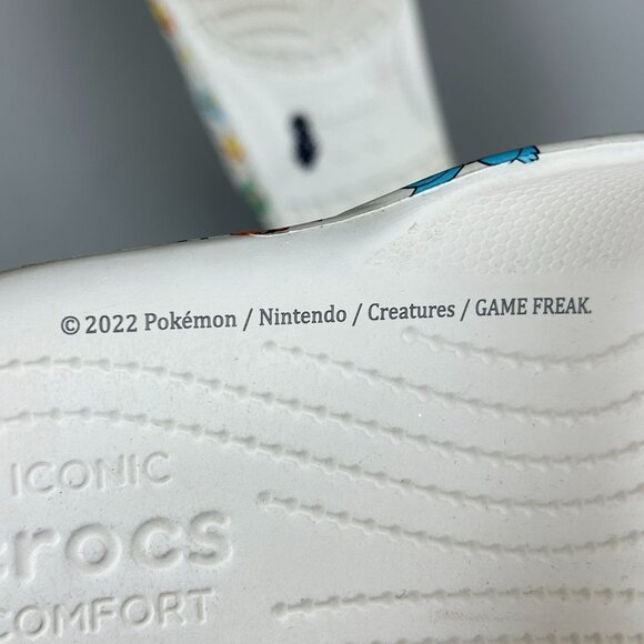 Crocs Classic Pokemon Two Strap Sandals Mens 10 Womens 12 White Multicolor - Picture 10 of 11